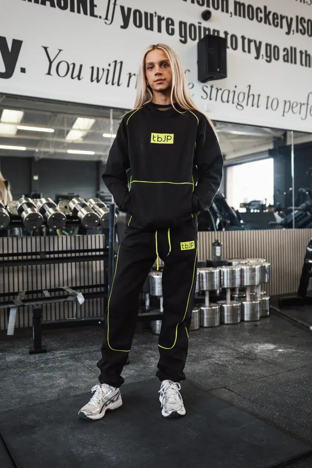 Joggers - Black & Lime Contrast - Image 5