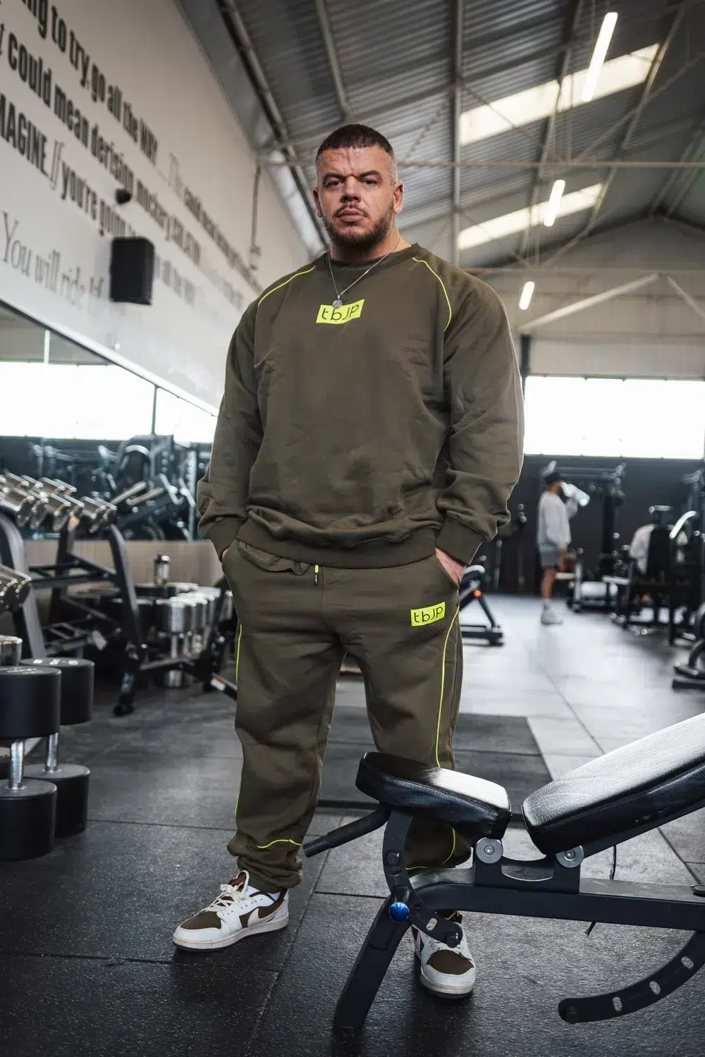 Joggers - Taupe & Lime Contrast - Image 3