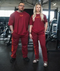 Alternative view of Joggers - HARD WORK WINS Deep Red