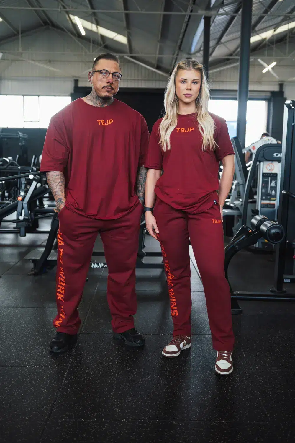 Joggers - HARD WORK WINS Deep Red - Image 2