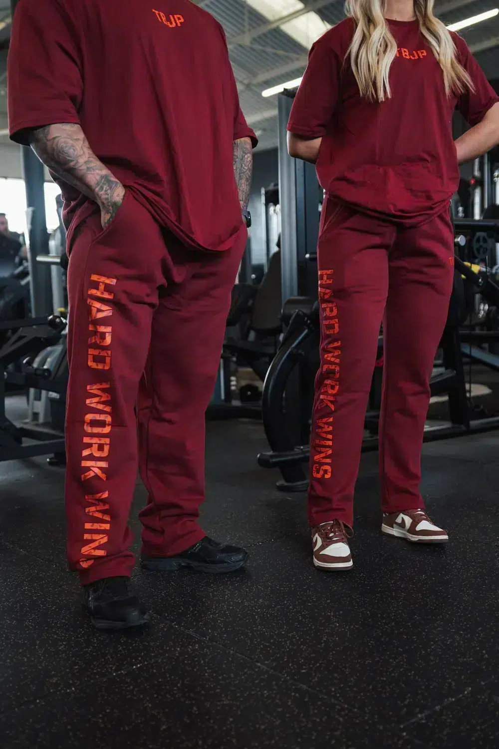 Joggers - HARD WORK WINS Deep Red