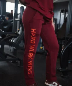 Joggers - HARD WORK WINS Deep Red - Image 4