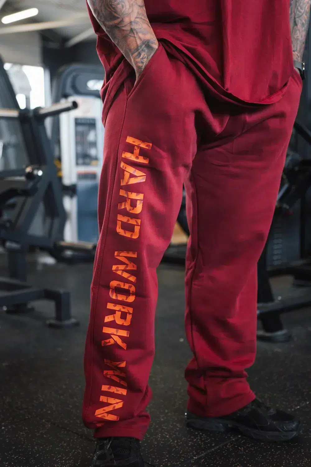 Joggers - HARD WORK WINS Deep Red - Image 7