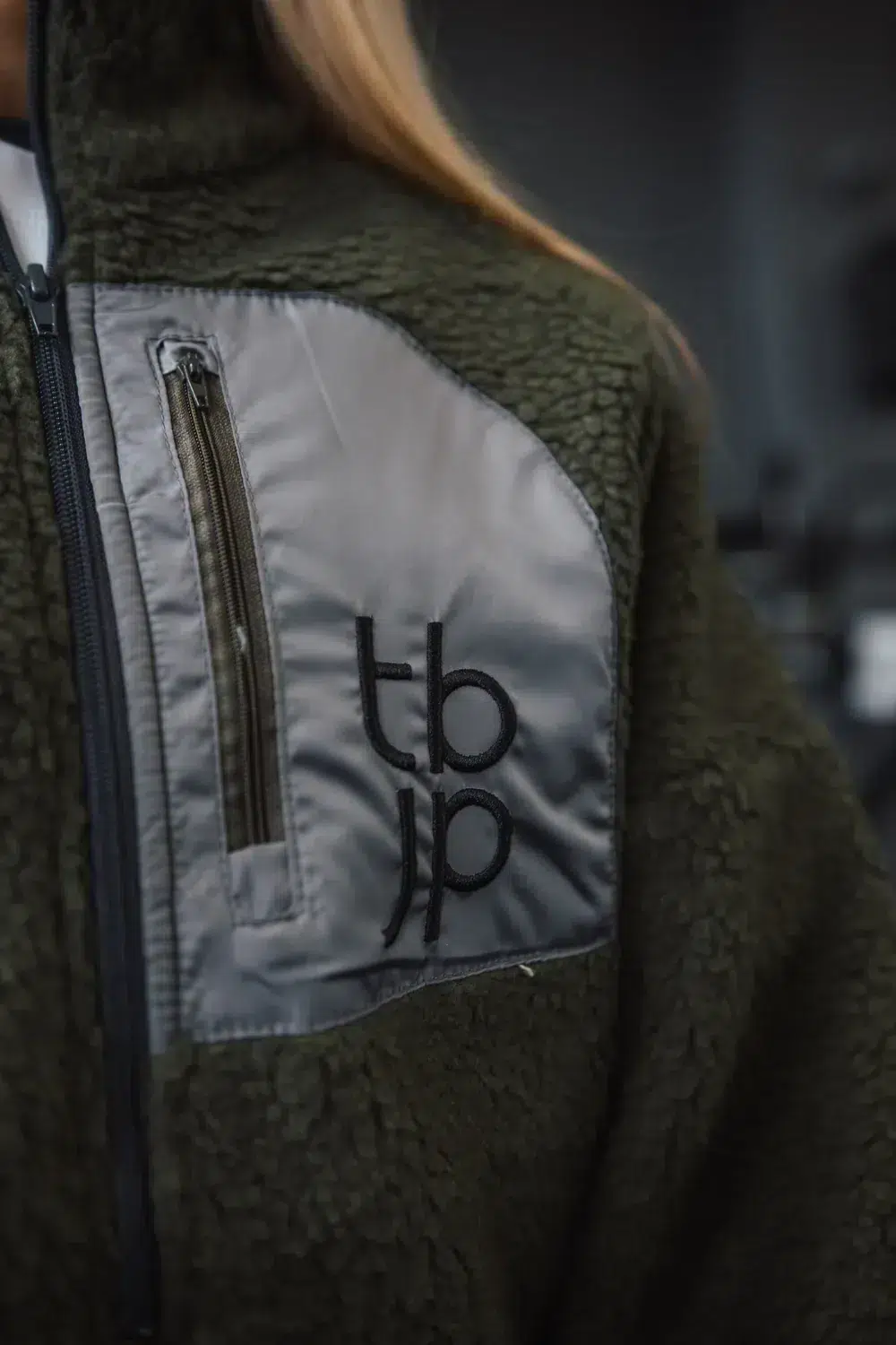 Sherpa Fleece - Taupe with Patch Detail - Image 6
