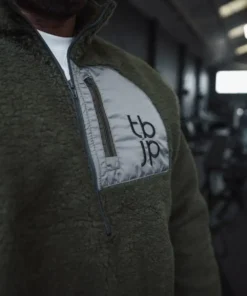 Sherpa Fleece - Taupe with Patch Detail - Image 3