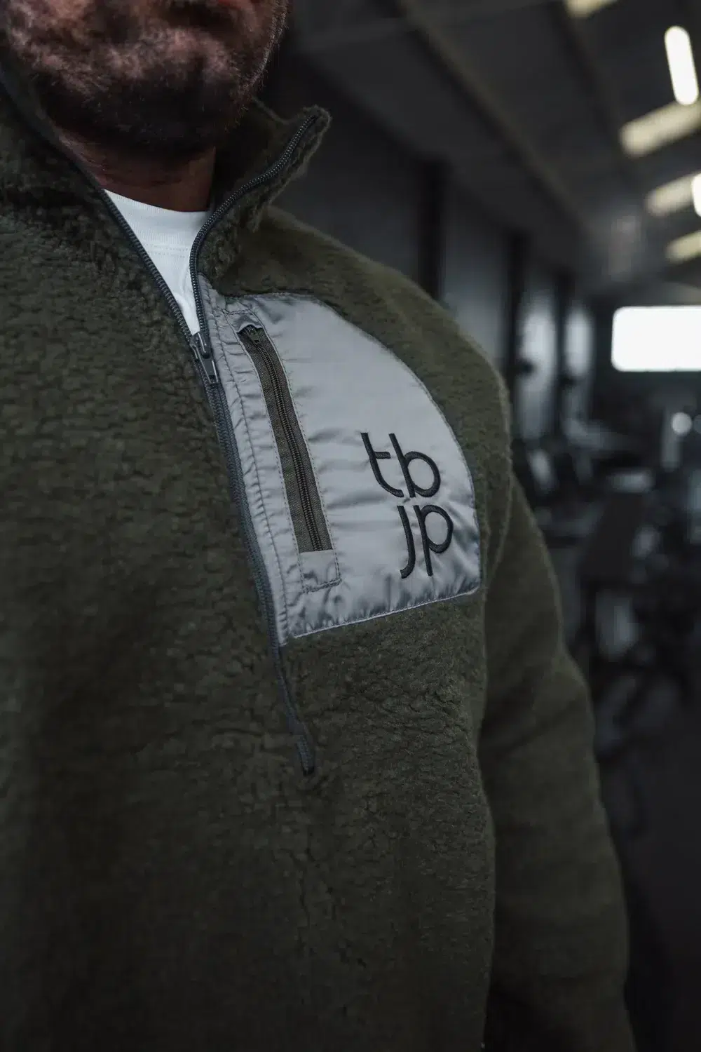 Sherpa Fleece - Taupe with Patch Detail - Image 3