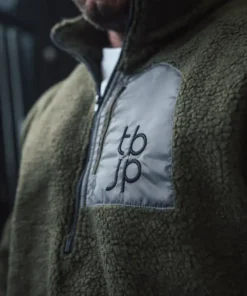 Sherpa Fleece - Taupe with Patch Detail - Image 8