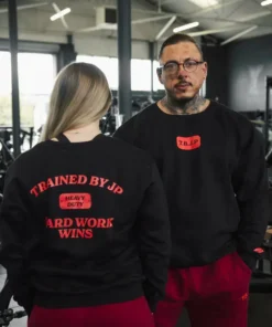 Sweater - Hard Work Wins Sweater in Black and Red