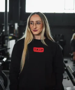 Alternative view of Sweater - Hard Work Wins Sweater in Black and Red