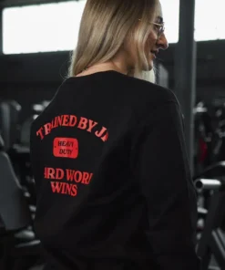 Sweater - Hard Work Wins Sweater in Black and Red - Image 6