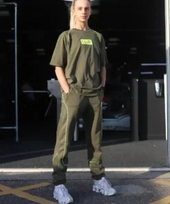 Joggers - Taupe & Lime Contrast - Image 6